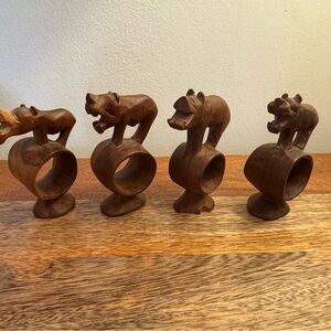 Handcrafted Wooden Animal Napkin Rings